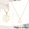 ANATTASOUL 2Pcs 2 Colors 304 Stainless Steel Hollow Rose Pendant Necklaces Set for Women NJEW-AN0001-87-3