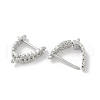 Brass with Cubic Zirconia Stud Earrings Finding KK-Q051-02P-2