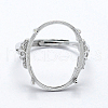 Anti-Tarnish Rhodium Plated 925 Sterling Silver Finger Ring Components STER-G027-06P-1