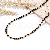 Black Faceted Cube Glass & Metal Beaded Necklaces for Women YD1543-3
