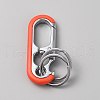 Oval Alloy Keychain Clasps with Double Rings FIND-YWC0011-02C-1