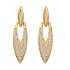 Brass Clear Cubic Zirconia Dangle Stud Earrings EJEW-Q042-01B-G-4
