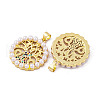 Brass Micro Pave Cubic Zirconia Pendants KK-E108-45G-2