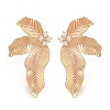 Brass Pave Clear Cubic Zirconia Stud Earring Findings KK-N256-27G-1