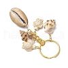 Ocean Style Natural Shell with Synthetic Turquoise Keychains KEYC-JKC01231-05-4