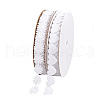  2 Rolls 2 Styles Heart & Flower Polyester Lace Ribbon OCOR-PH0004-66A-8
