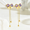 Fashionable Stainless Steel Bowknot Tassel Stud Earrings AO5773-1-4