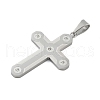 304 Stainless Steel Rhinestone Pendants STAS-G346-47E-P-2
