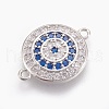 Brass Micro Pave Cubic Zirconia Links ZIRC-O026-06P-NR-1