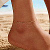 925 Sterling Silver Ball Chain Anklet AJEW-Z029-15G-3