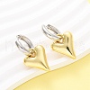 Two Tone Heart Brass Hoop Earrings EJEW-D322-12GP-01B-2