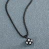 Football 201 Stainless Steel White Enamel Pendant Box Chain Necklaces for Men FS-WGF314D-10-1