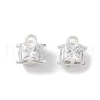 Rack Plating Brass Micro Pave Clear Cubic Zirconia Pendants KK-A224-09P-1