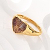 Heart Natural Amethyst Finger Rings RJEW-D303-01G-05-1