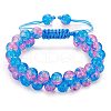 Sparkling Round Glass Braided Bead Bracelet BJEW-SW00082-16-1