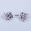 Exquisite Hollow Flower Pattern Square Brass Stud Earrings OD8850-4