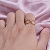 Stylish Adjustable Irregular Stainless Steel Cuff Open Rings AM4339-2-2