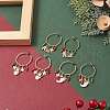 3 Pairs 3 Style Christmas Snowman & Moon & Word Noel Alloy Enamel Dangle Stud Earrings EJEW-TA00221-4