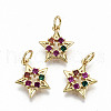 Brass Micro Pave Colorful Cubic Zirconia Charms ZIRC-S067-164-NF-1