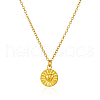 Stainless Steel Flat Round with Heart Pendant Necklaces for Women Casual Daily Jewelry EU8880-2-2