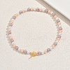Elegant Glass Pearl Round Beaded Metal OT Necklaces for Women DC4506-4