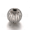 Round 304 Stainless Steel Corrugated Beads STAS-I050-01-12mm-1