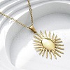 Sunflower 304 Stainless Steel Pendant Necklaces NJEW-M096-08G-1