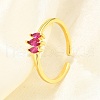 Brass Micro Pave Cubic Zirconia Cuff Rings for Women RJEW-H247-35G-02-1