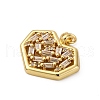 Brass Micro Pave Cubic Zirconia Pendants KK-P308-17G-2