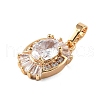 Brass Micro Pave Cubic Zirconia Pendants KK-E795-07KCG-2