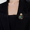 Oval Alloy Colorful Rhinestone Brooches for Backpack Clothes PW-WGDD76F-01-3