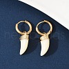 304 Stainless Steel Plastic Imitation Shell Hoop Earrings EJEW-Z089-29G-2