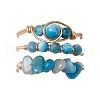 3Pcs Natural Apatite Bead Finger Ring RJEW-JR00855-01-2