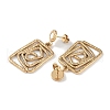 Rectangle 304 Stainless Steel Shell Stud Earrings EJEW-L283-037G-2