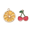 15Pcs 5 Style Light Gold Plated Fruit Theme Alloy Enamel Pendants ENAM-ZZ0001-06-4
