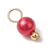 Acrylic Imitation Pearl Round Charms PALLOY-JF03344-4