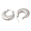 Non-Tarnish 304 Stainless Steel Thick Hoop Earrings EJEW-Z022-08P-2