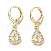 Real 18K Gold Plated Brass Dangle Leverback Earrings EJEW-L269-003G-03-1