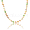 304 Stainless Steel Daisy Flower Link Chains with Enamel AJEW-CJ0001-22C-5