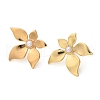 304 Stainless Steel & ABS Plastic Imitation Pearl Flower Stud Earrings EJEW-S253-23G-3