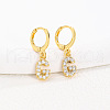Brass Micro Pave Clear Cubic Zirconia Hoop Earrings FS-WGAF6E5-14-1