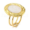 304 Stainless Steel Enamel Open Cuff Rings for Women RJEW-F166-47G-02-1