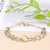Natural Lodolite Quartz Round Beads Stretch Bracelets WG049BD-03-1