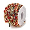 Brass Enamel Flat Round Link Chains CHS-H112-08G-2