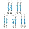 Synthetic Turquoise Chips Dangle Earring EJEW-JE05436-1