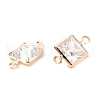 Brass Micro Pave Cubic Zirconia Link Connectors ZIRC-K087-11KCG-3