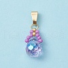 Glass Seed Beaded Pendants PALLOY-MZ00590-2