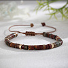 Flat Round Natural Polychrome Jasper/Picasso Stone/Picasso Jasper Beaded Braided Bracelets XT5417-6