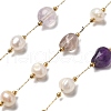 Natural Pearl & Mixed Stone Beaded Chains CHS-B002-01G-06-2