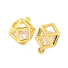 Brass Pave Cubic Zirconia Pendants KK-M286-14G-2